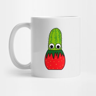 Cute Cactus Design #221: Cactus In Strawberry Pot Mug
